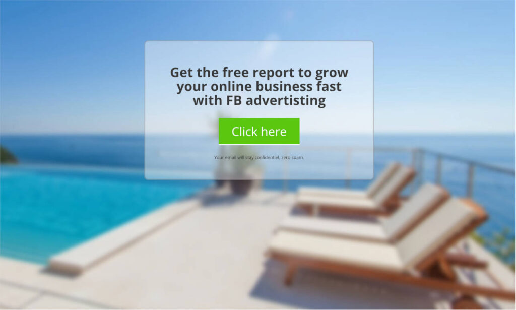 Free landing page example 1 : Simple and Effective